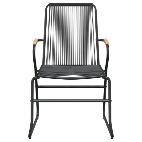 5 Piece Garden Dining Set Black Pvc Rattan