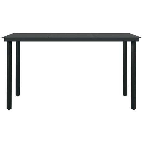 5 Piece Garden Dining Set Black Pvc Rattan