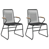 3 Piece Garden Dining Set Black Pvc Rattan