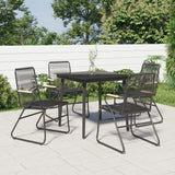 3 Piece Garden Dining Set Black Pvc Rattan
