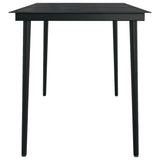 7 Piece Garden Dining Set Black