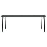 7 Piece Garden Dining Set Brown and Black