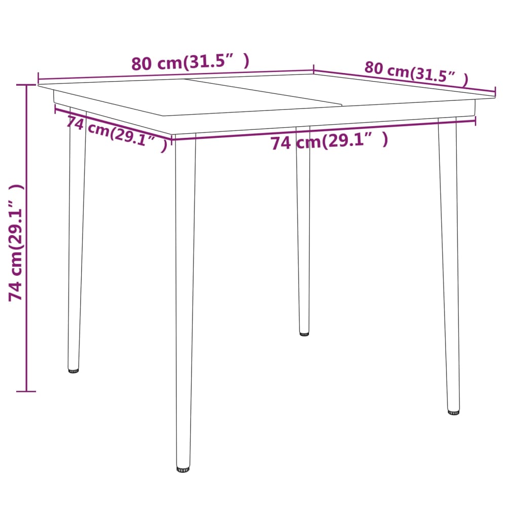 3 Piece Garden Dining Set
