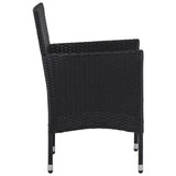 Garden Dining Chairs 2 pcs Poly Rattan Black