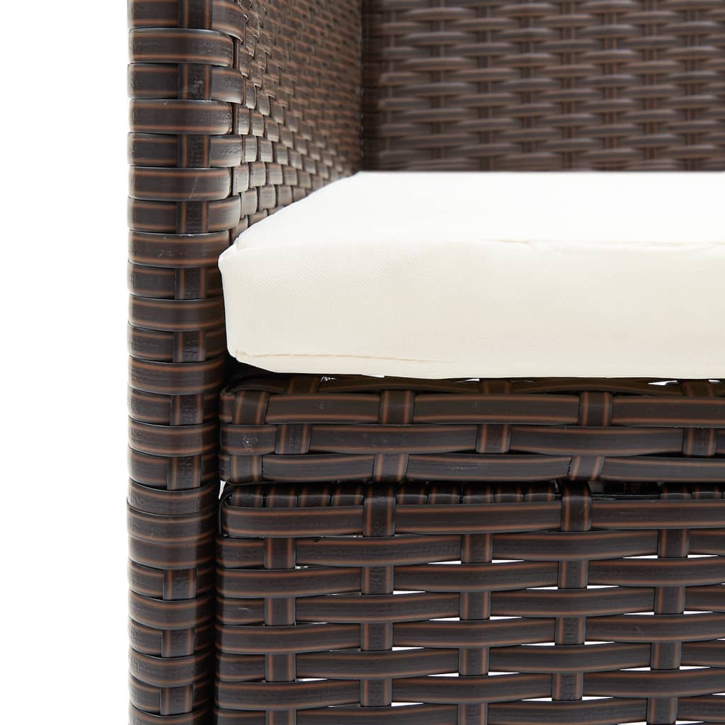 Garden Dining Chairs 4 Pcs Poly Rattan Brown