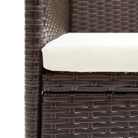 Garden Dining Chairs 4 Pcs Poly Rattan Brown