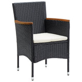 Garden Dining Chairs 4 Pcs Poly Rattan Black