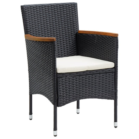 Garden Dining Chairs 4 Pcs Poly Rattan Black