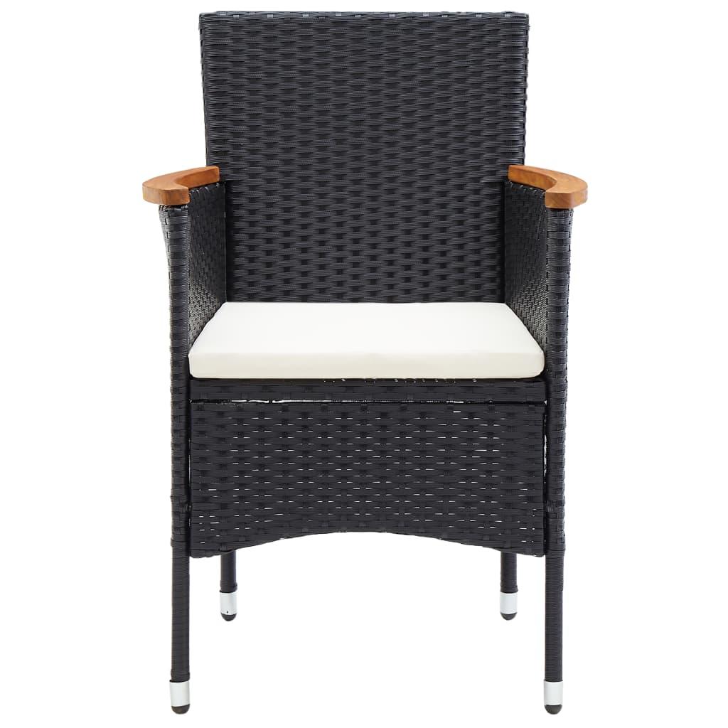 Garden Dining Chairs 4 Pcs Poly Rattan Black
