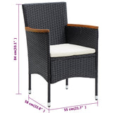 Garden Dining Chairs 4 Pcs Poly Rattan Black