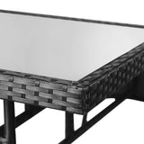 Garden Table Black 80x80x74 cm Poly Rattan