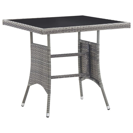 Garden Table Grey Poly Rattan