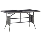 Garden Table Grey Poly Rattan