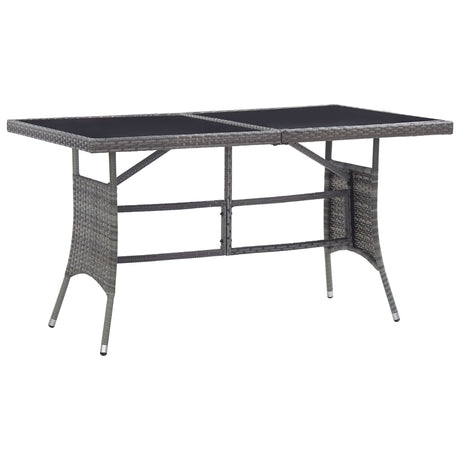 Garden Table Grey Poly Rattan