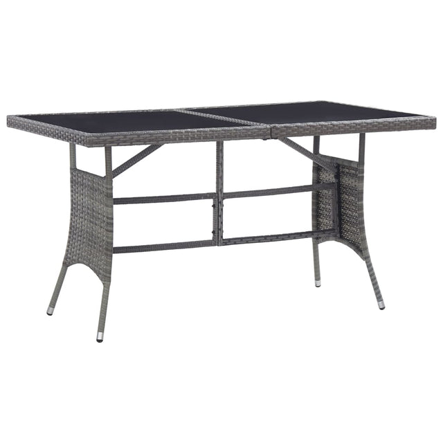 Garden Table Grey Poly Rattan