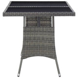 Garden Table Grey Poly Rattan