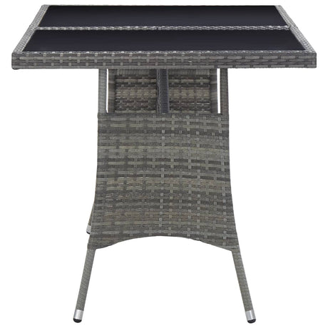 Garden Table Grey Poly Rattan