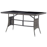 Garden Table Grey Poly Rattan