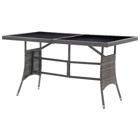 Garden Table Grey Poly Rattan
