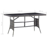 Garden Table Grey Poly Rattan