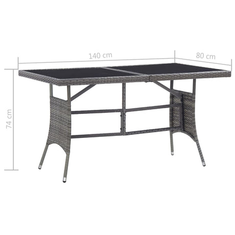 Garden Table Grey Poly Rattan