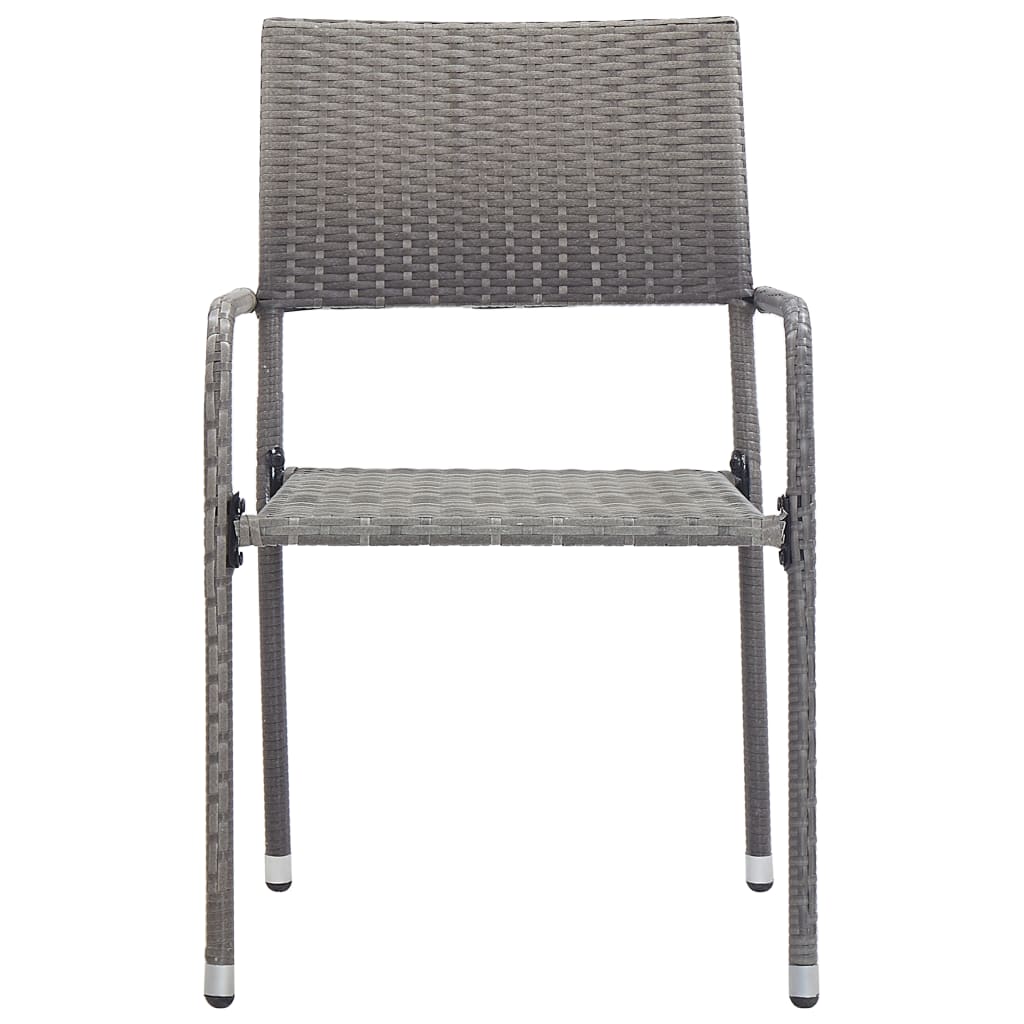 Garden Dining Chairs 4 Pcs Stackable Poly Rattan