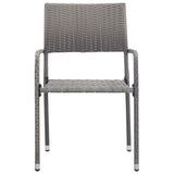 Garden Dining Chairs 4 Pcs Stackable Poly Rattan