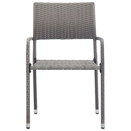 Garden Dining Chairs 4 Pcs Stackable Poly Rattan
