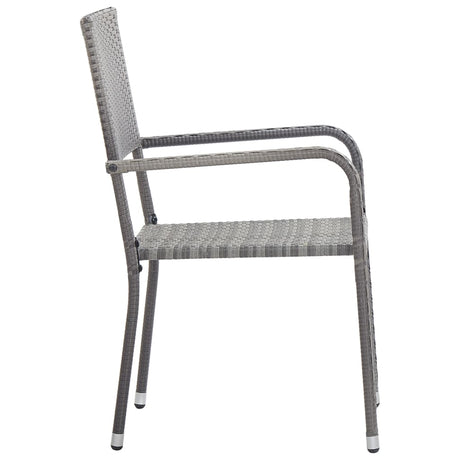Garden Dining Chairs 4 Pcs Stackable Poly Rattan