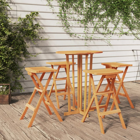 3 Piece Folding Bar Set Solid Wood Teak
