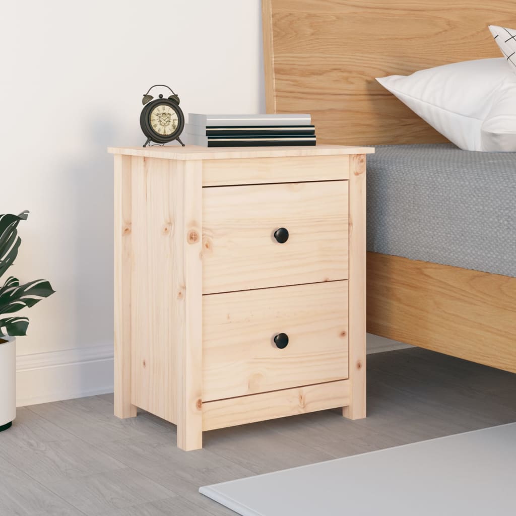 Bedside Cabinet 50X35X61.5 Cm Solid Wood Pine
