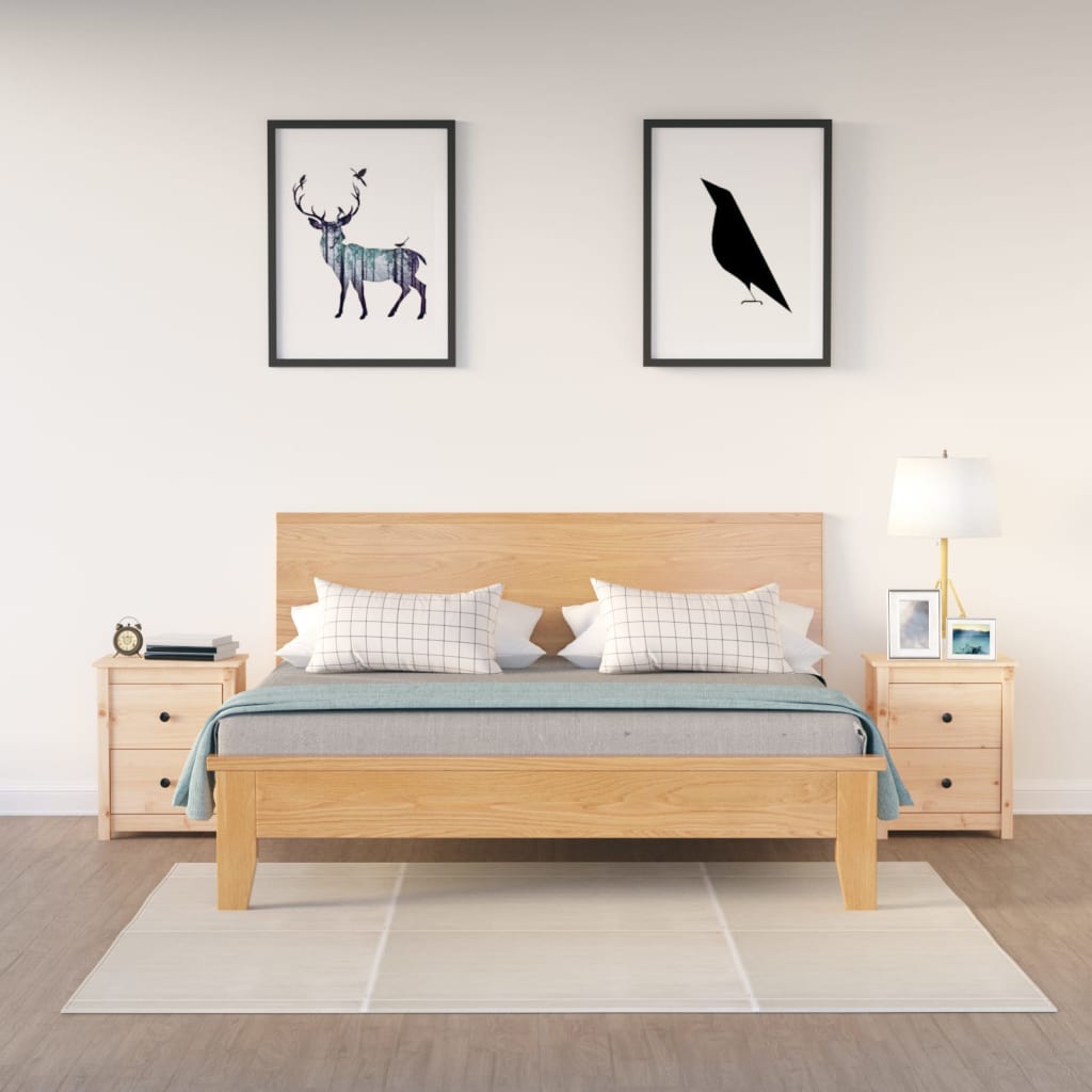 Bedside Cabinet 50X35X61.5 Cm Solid Wood Pine