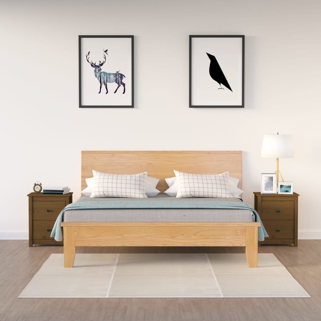 Bedside Cabinet 50X35X61.5 Cm Solid Wood Pine