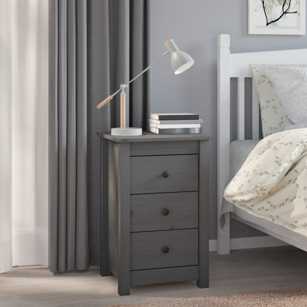 Bedside Cabinet 40X35X61.5 Cm Solid Wood Pine