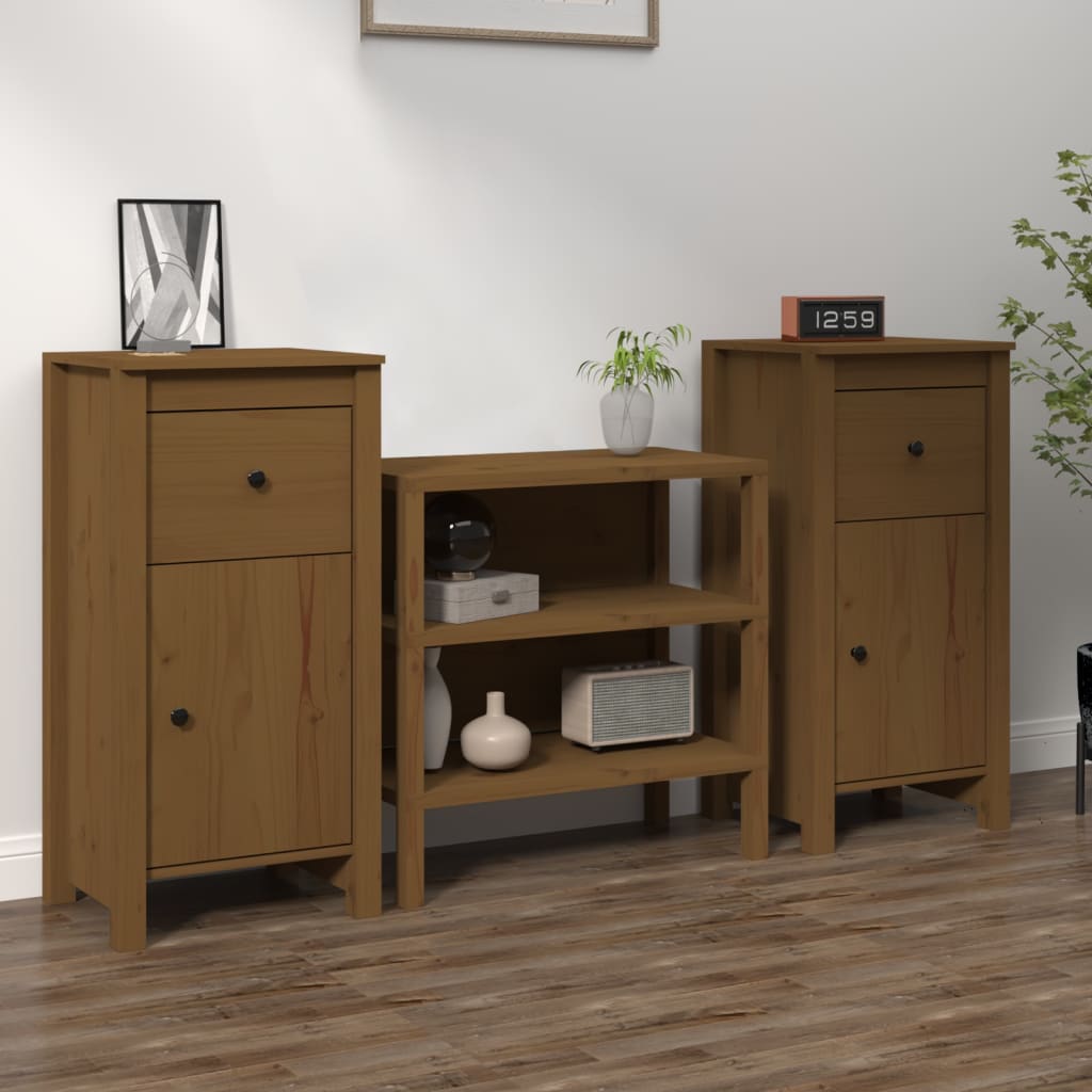 Sideboard 70X35X80 Cm Solid Wood Pine