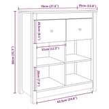 Sideboard 70X35X80 Cm Solid Wood Pine
