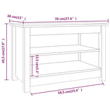 Shoe Bench 70X38X45.5 Cm Solid Wood Pine
