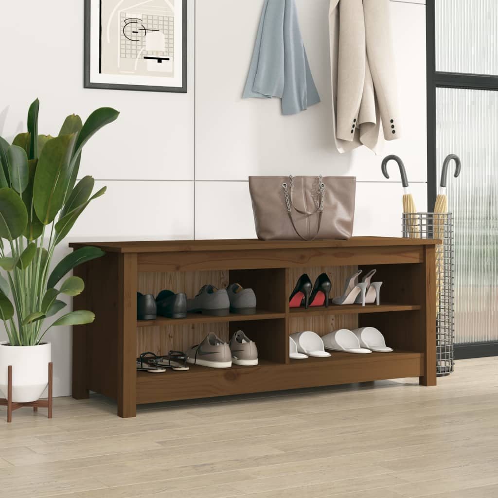 Shoe Bench 70X38X45.5 Cm Solid Wood Pine
