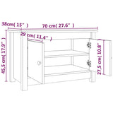 Shoe Cabinet 70X38X45.5 Cm Solid Wood Pine