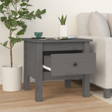 Side Tables 2 pcs Grey 40x40x39 cm Solid Wood Pine