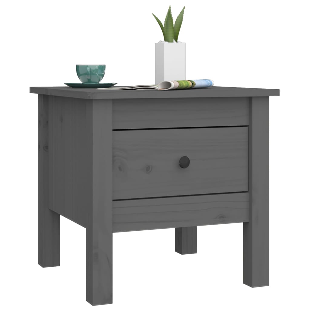 Side Tables 2 pcs Grey 40x40x39 cm Solid Wood Pine
