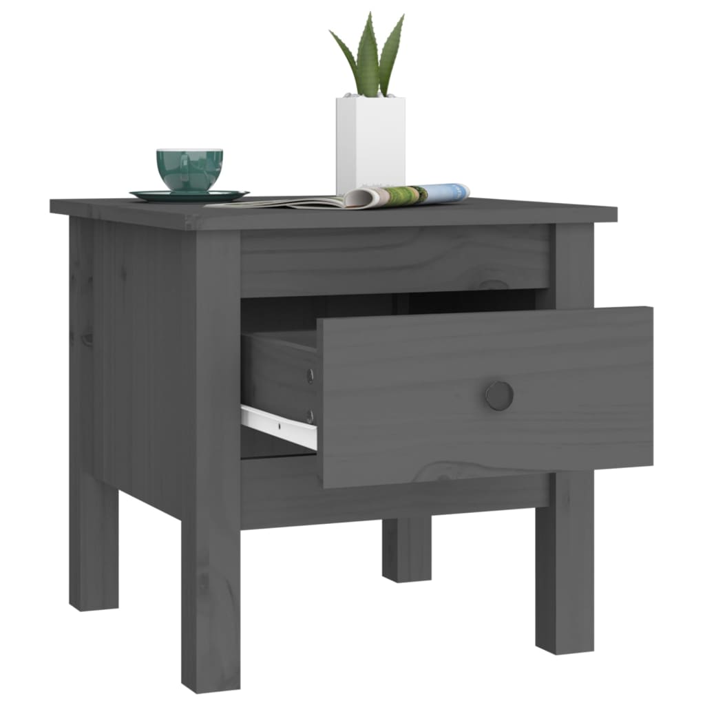 Side Tables 2 pcs Grey 40x40x39 cm Solid Wood Pine