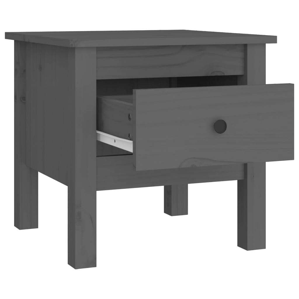 Side Tables 2 pcs Grey 40x40x39 cm Solid Wood Pine
