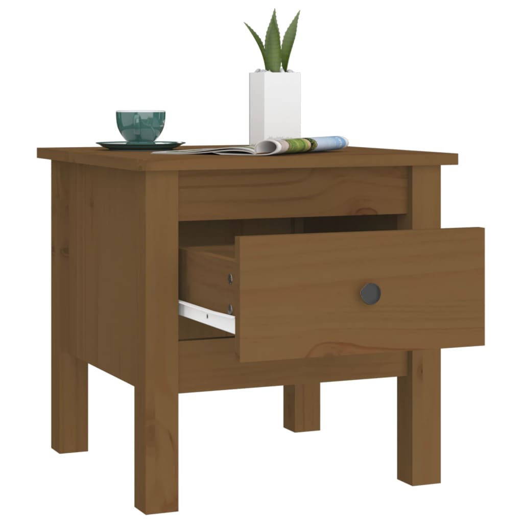Side Table Honey Brown 40x40x39 cm Solid Wood Pine