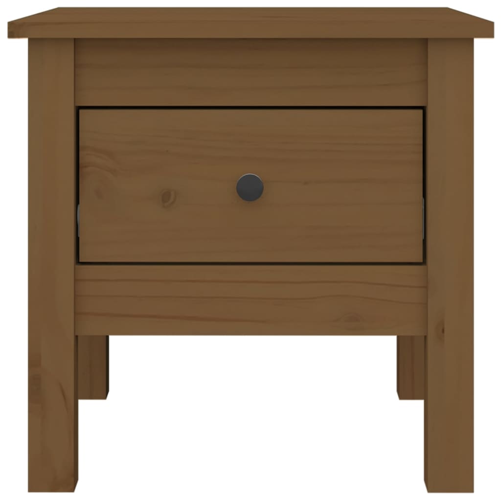 Side Table Honey Brown 40x40x39 cm Solid Wood Pine