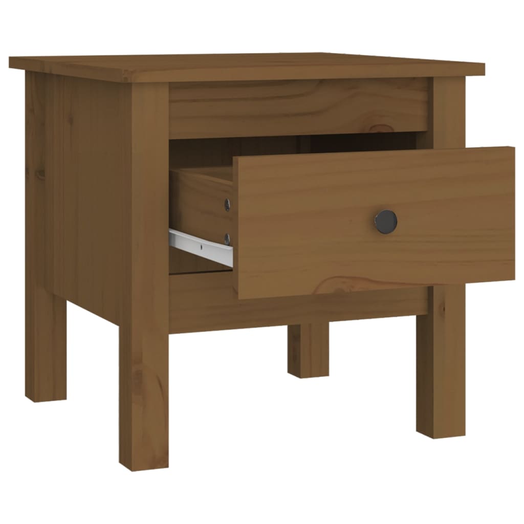 Side Table Honey Brown 40x40x39 cm Solid Wood Pine