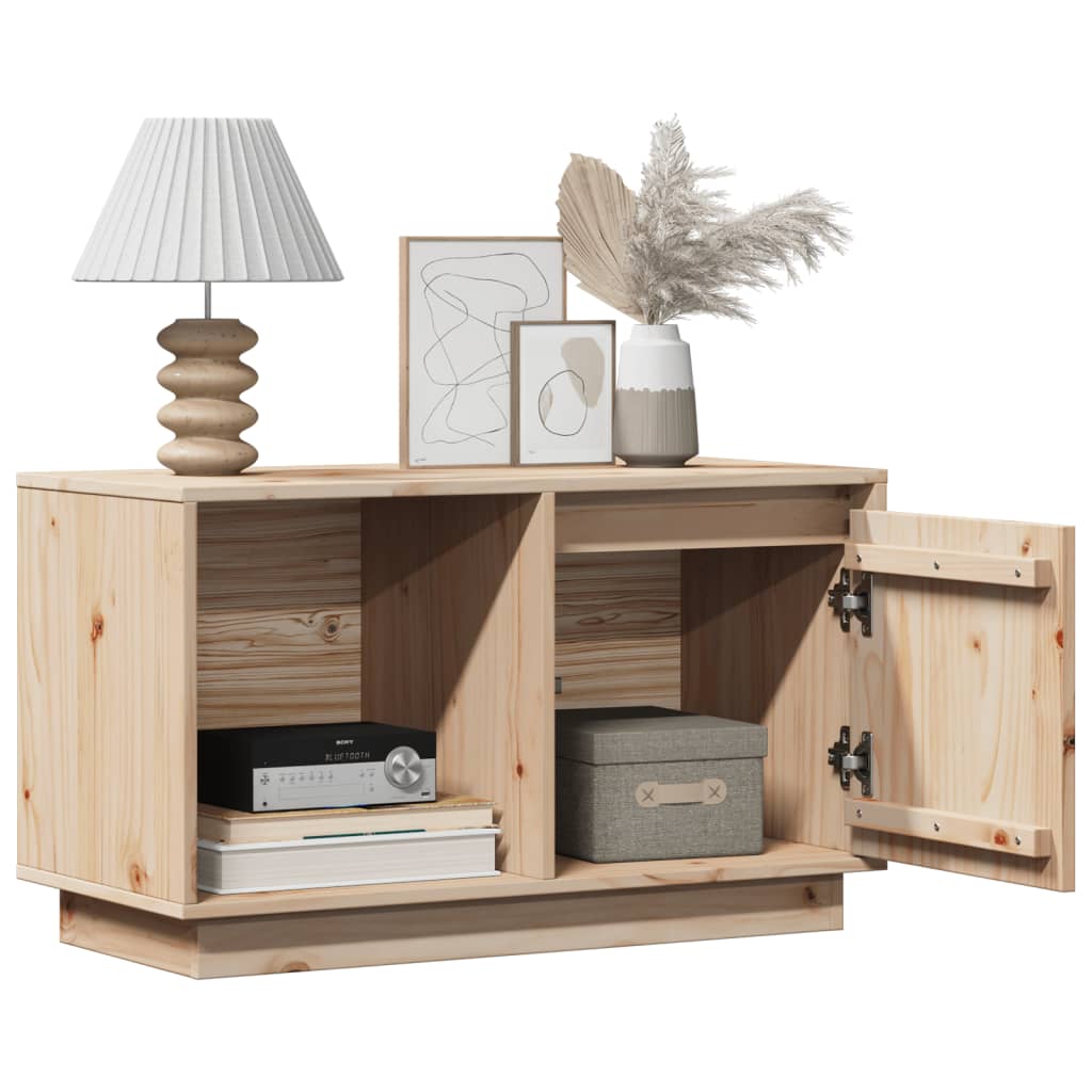 Tv Cabinet 74X35X44 Cm Solid Wood Pine