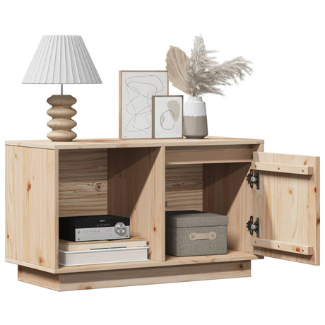 Tv Cabinet 74X35X44 Cm Solid Wood Pine