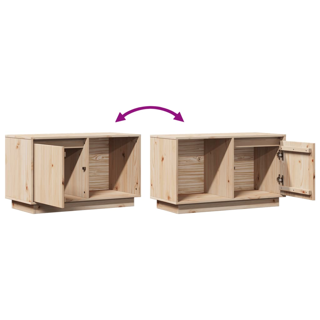Tv Cabinet 74X35X44 Cm Solid Wood Pine