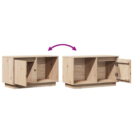 Tv Cabinet 74X35X44 Cm Solid Wood Pine